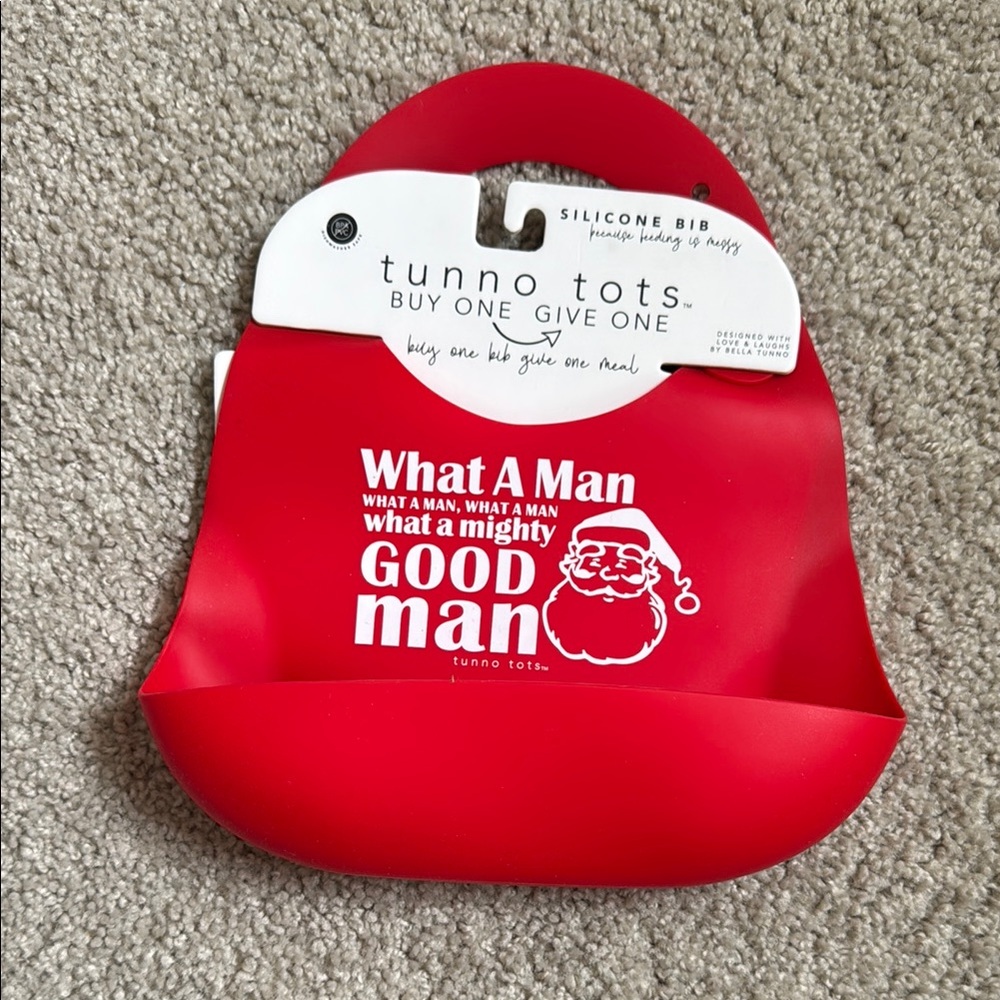 NWT Tunno Tots Santa Silicone Bib